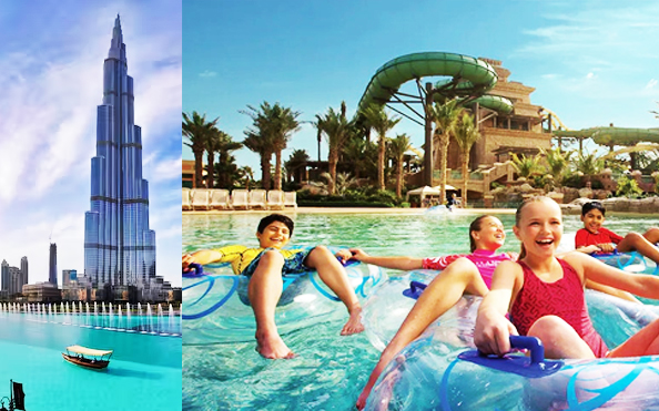 Combo : Burj Khalifa At the Top with Coffee + Aquaventure Waterpark Tickets